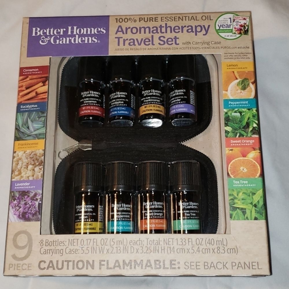 Brand‎ New Aromatherapy Travel Set Kit 8 Oils Case